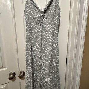 Abercrombie Mint Polka Dot Knot-Front Midi Dress